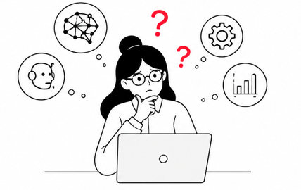 AIを導入したいが何から始めればいいかわからないイメージ